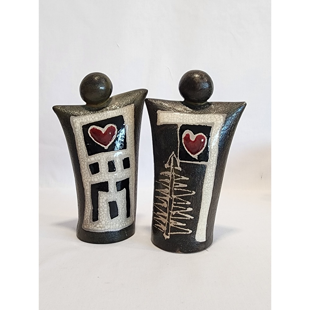 Barb Hertel Guardian Spirit Sculptural Pottery Raku Ceramic Figure Rattle Shaker